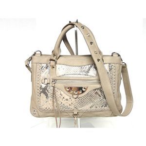 Sam Edelman Marais Satchel Leather Gray Snake